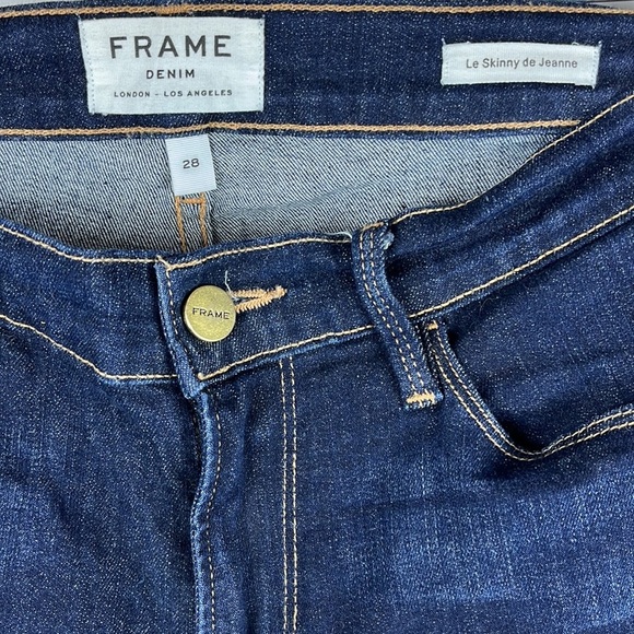 Frame Women's Le Skinny de Jeanne Jeans QueenSway Wash Denim Skinny Crop Size 28 - Picture 6 of 13